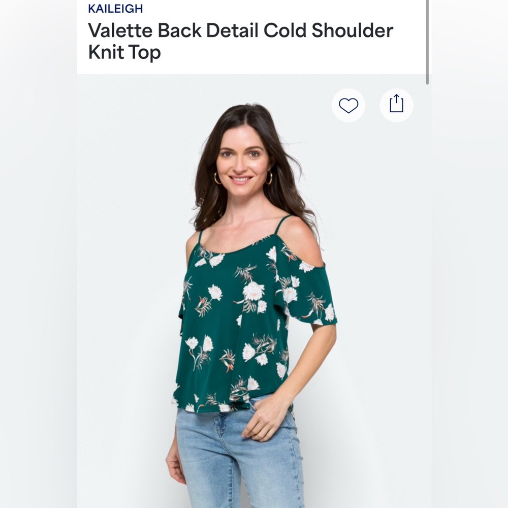 KAILEIGH Valette Back Detail Cold Shoulder Knit Top, L
